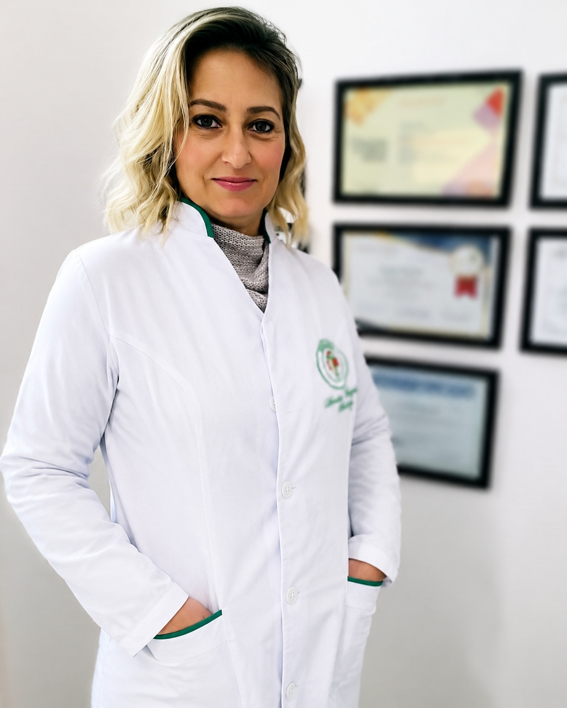 Denise Mazzolin, podóloga clínica em Jaú, em consultório profissional